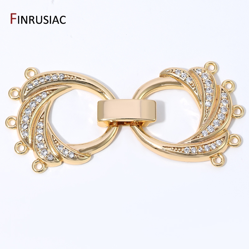 Jewelry Making Pieces - 14K Gold Plated Brass With Zircon