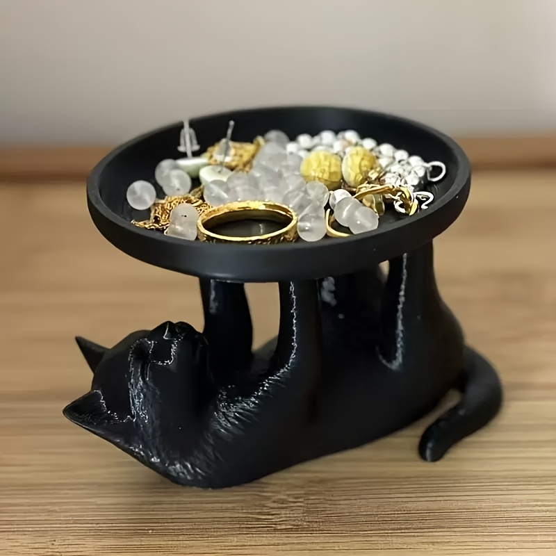 Jewelry Making Organizer - Cute Black Cat Jewelry Tray Resin