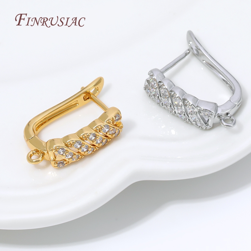 Jewelry Making Loops - 18K Gold Plated Cubic Zirconia Huggie