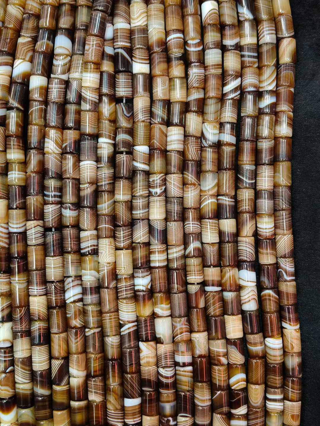 Natural Stone Sptriped Coffee  - đánh giá và giá Jewelry Making Store
