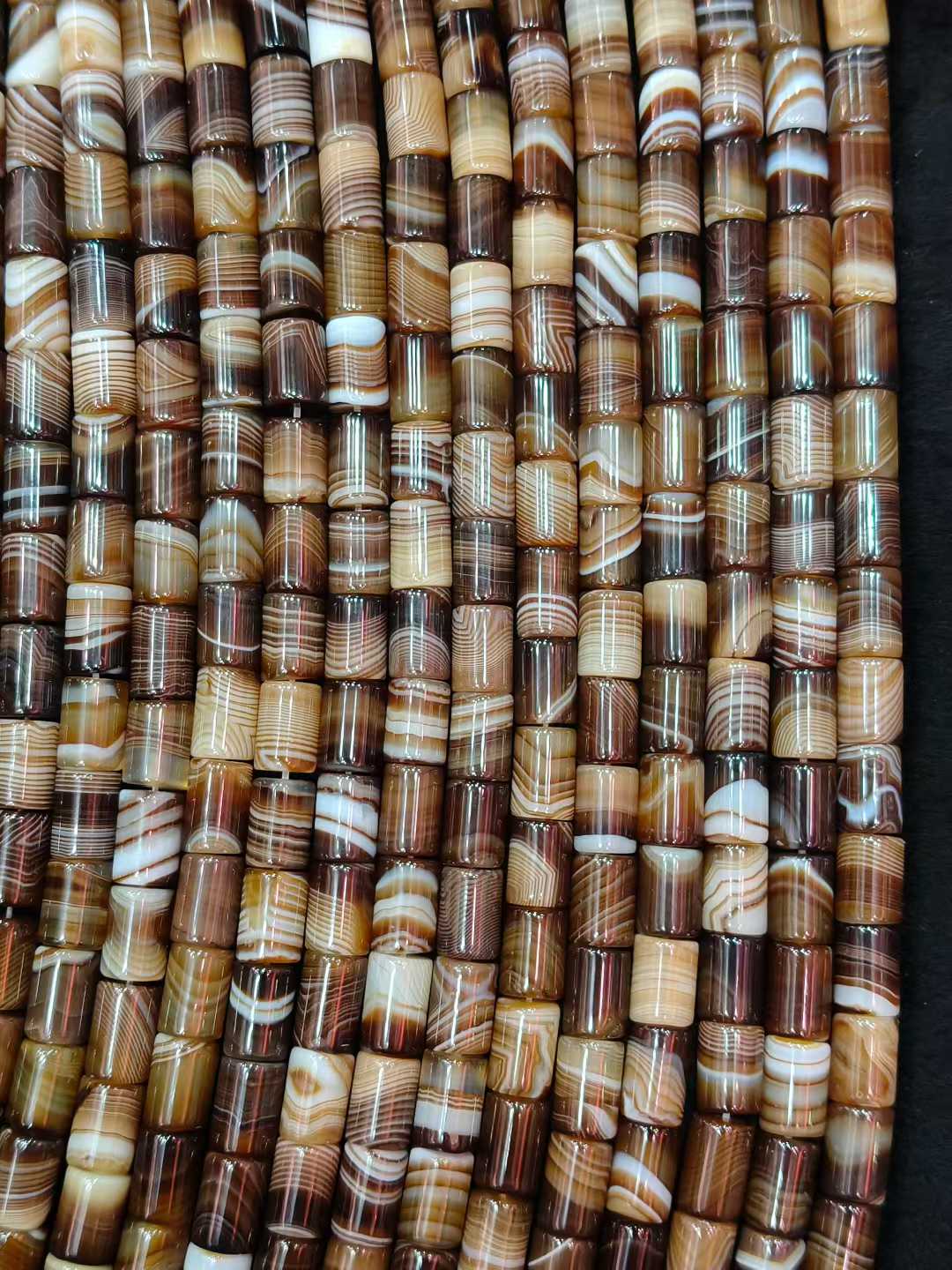 Natural Stone Sptriped Coffee  - đánh giá và giá Jewelry Making Store