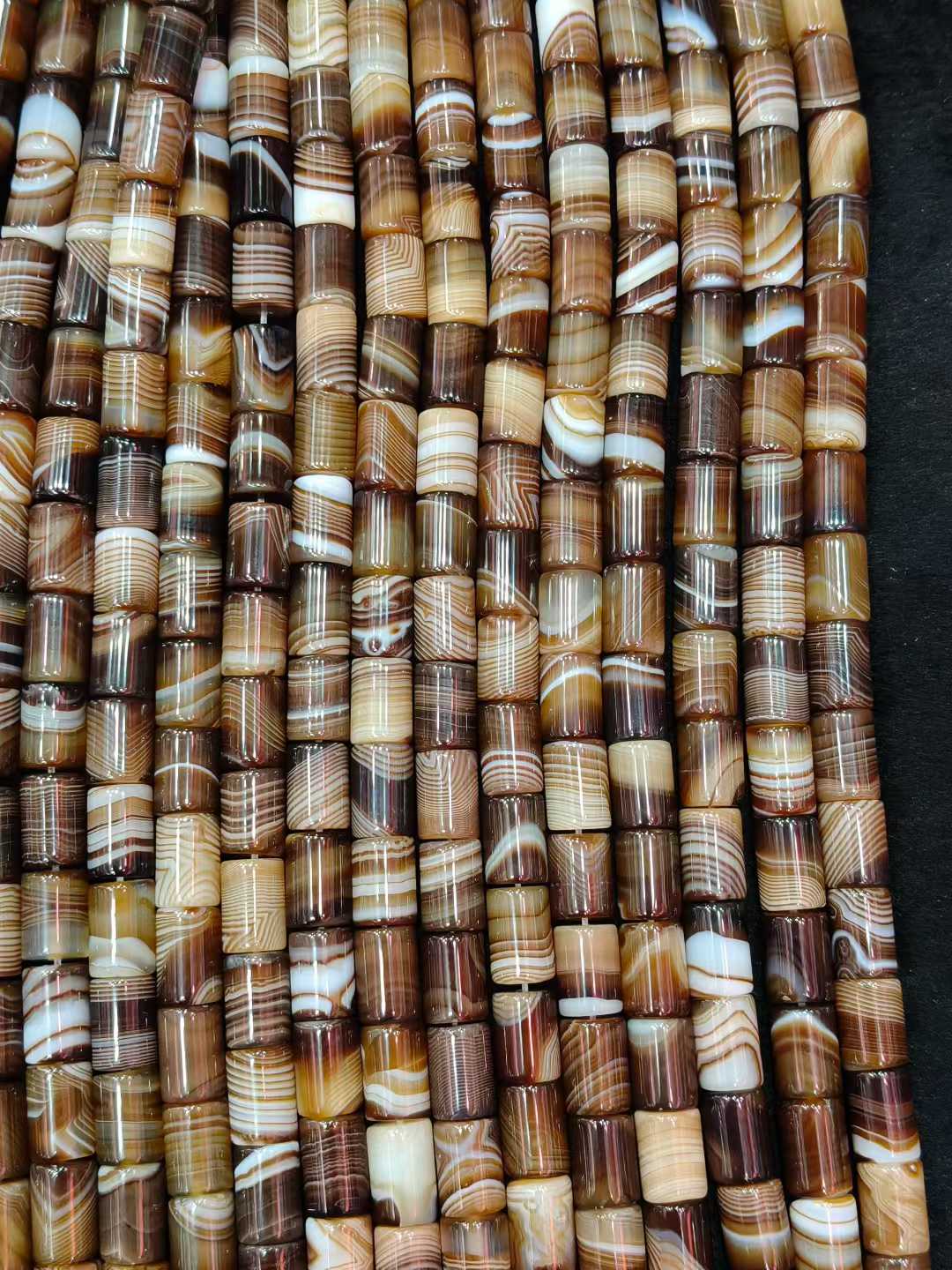 Natural Stone Sptriped Coffee  - đánh giá và giá Jewelry Making Store