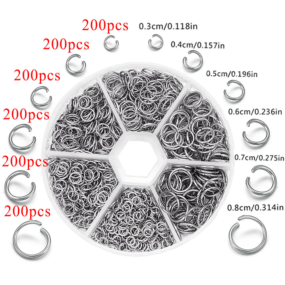1200pcs Stainless Steel Jump R - đánh giá và giá Jewelry Making Closed Jump Rings