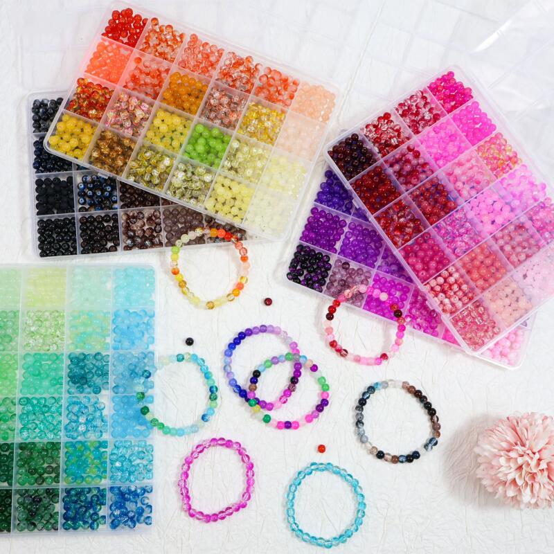 Glass Beads 24Colors 6mm Brace - đánh giá và giá Jewelry Making Tool Kit