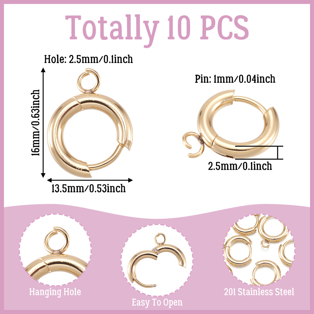 10pcs 201 Stainless Steel Hugg - đánh giá và giá Jewelry Making Loops