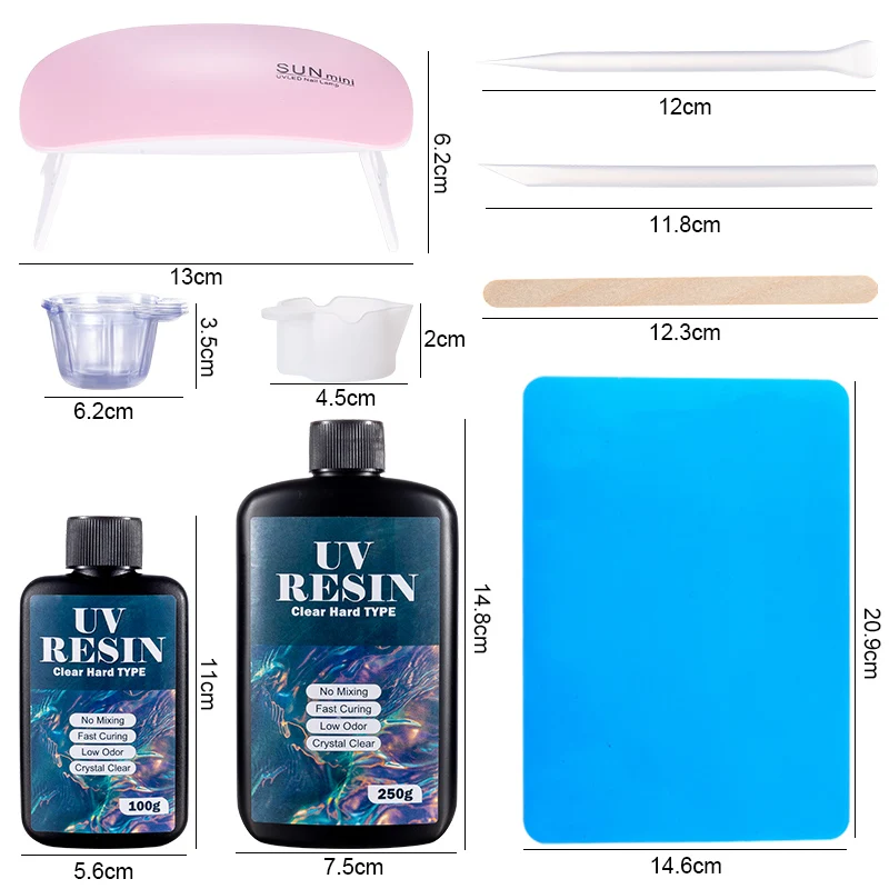 Hard UV Resin Glue Kit Fast Cu - đánh giá và giá Jewelry Making Tool Kit