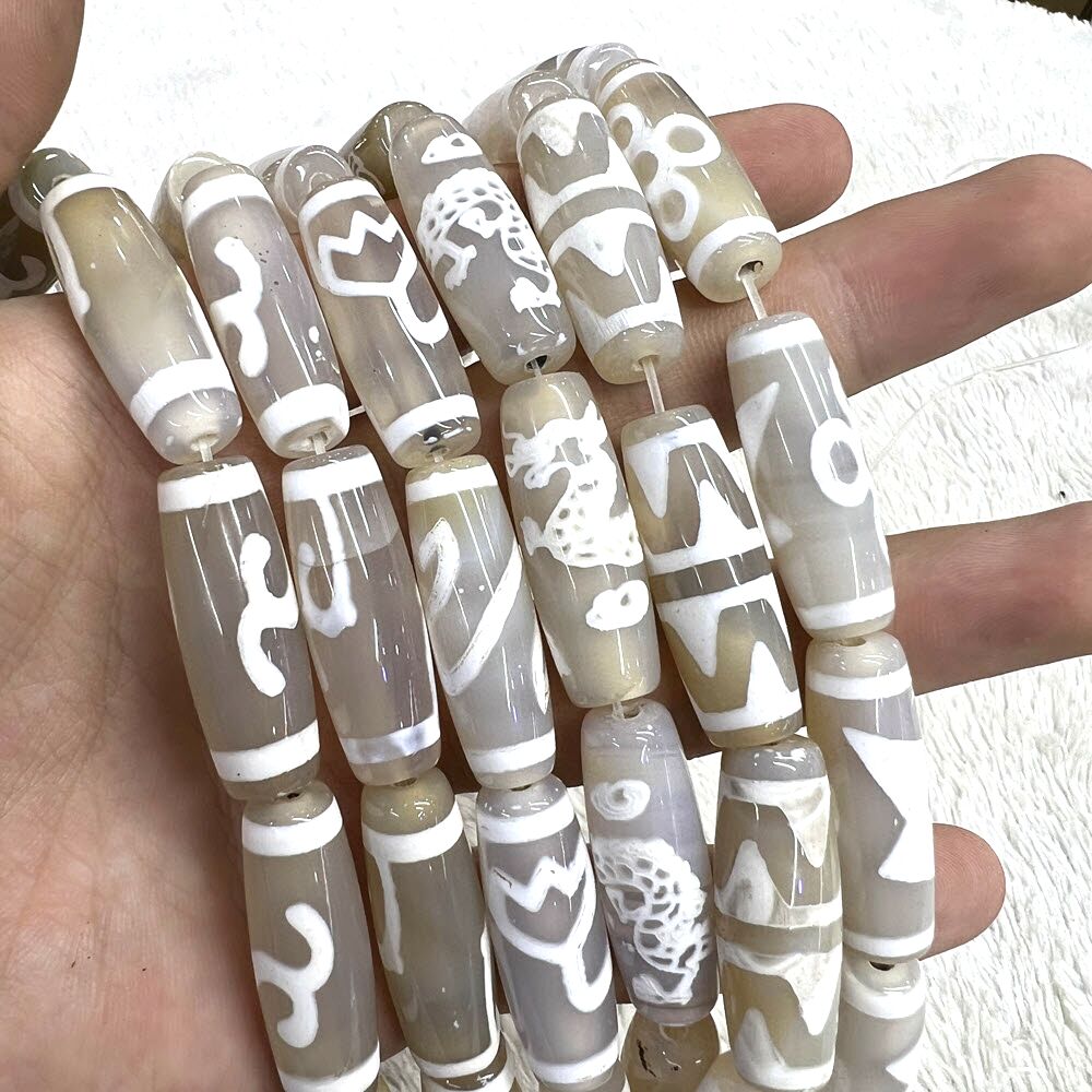 30mm White Tibentan 12 Pattern - đánh giá và giá Jewelry Making Store