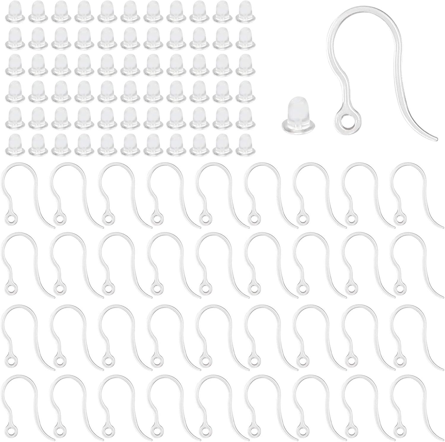 40pcs Clear Plastic Earring Ho - đánh giá và giá Jewelry Making Loops