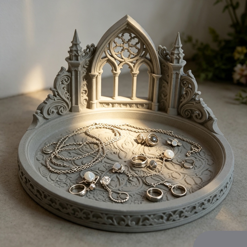 3D Printed White Gothic Cathed - đánh giá và giá Jewelry Making Desk