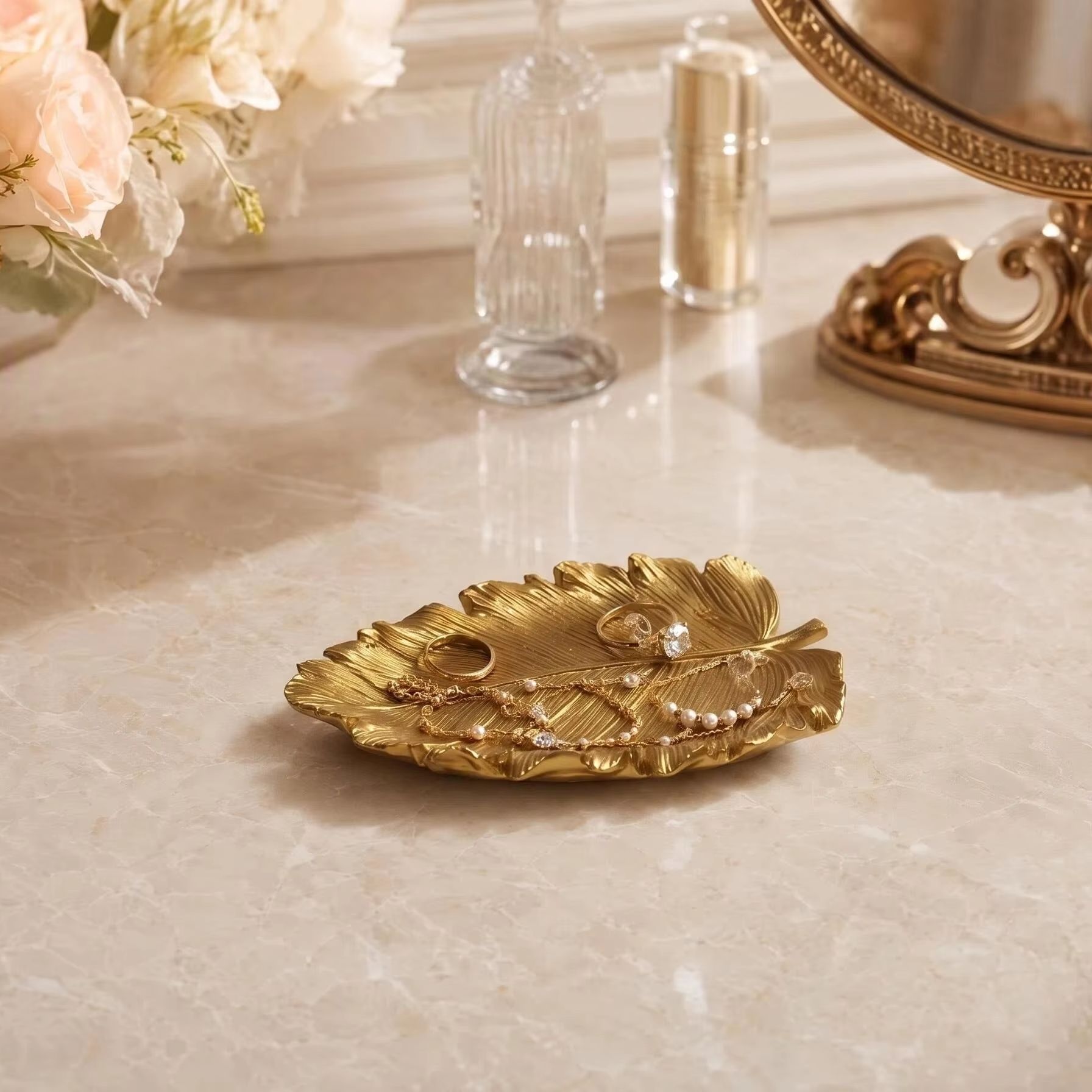 Light Luxury Golden Leaf Stora - đánh giá và giá Jewelry Making Desk